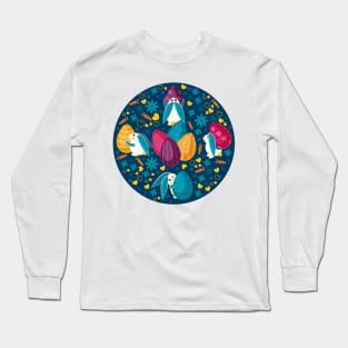 Busy Easter Bunnies // blue Long Sleeve T-Shirt